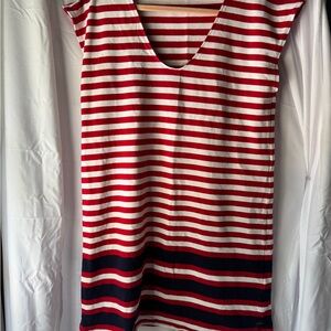 Vineyard Vines Red and White Striped Midi Dress